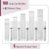 imageMr Pen Hand Sewing Needles  50pcs 235quot Large Eye Embroidery NeedlesSilver in Plastic Storage Tube