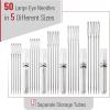 imageMr Pen Hand Sewing Needles  50pcs 235quot Large Eye Embroidery NeedlesSilver in Plastic Storage Tube