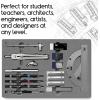 imageMr Pen Professional Geometry Set 17 pcs Silver Geometry Kit for Artists Metal Rulers and Compasses Mechanical Pencil Set Drafting Tools ampamp Drafting kits