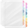 imageMr Pen Clear Sheet Protectors With 8 Tabs 2 Sets Plastic Dividers for 3 Ring Binder Insertable Index Page Divider Multicolor TabsCandy