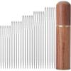 imageMr Pen Hand Sewing Needles  50pcs 235quot Large Eye Embroidery NeedlesSilver in Wooden Storage Tube