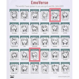 imageEmoVerse Magnet Feeling Chart with Bible Verse Guide 145quotx114quot Emotions Chart for Kids and Adults 30 Different Feelings