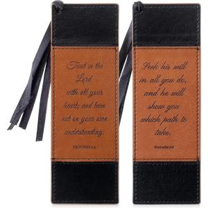 imageMr Pen Christian Faux Leather Bookmarks 2 Pack Bible Verse Religious Book Mark