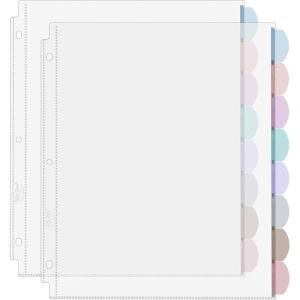 imageMr Pen Clear Sheet Protectors With 8 Tabs 2 Sets Plastic Dividers for 3 Ring Binder Insertable Index Page Divider Multicolor TabsMorandi