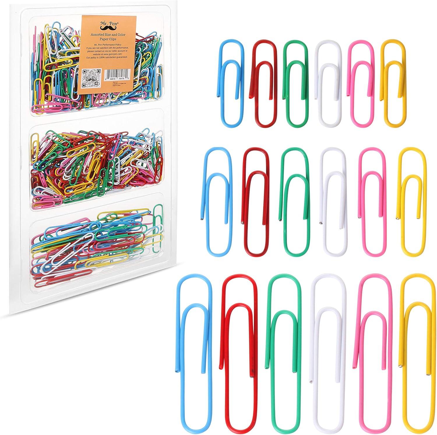 imageMr Pen 13 Inch Paper Clips 450 Pack  Small Cute Colored Mini ColorfulAssorted