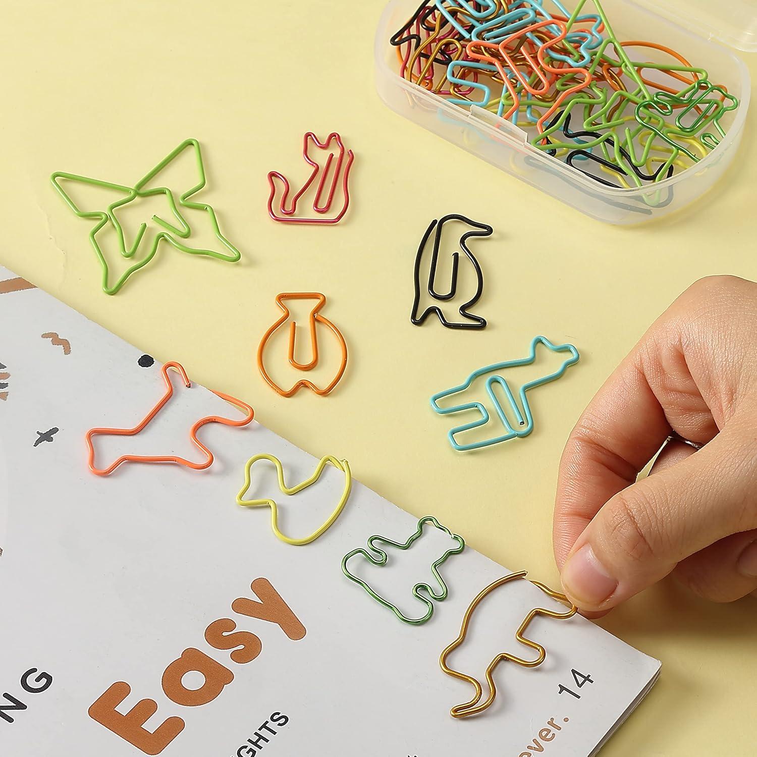 imageMr Pen Animal Shaped Paper Clips  30 pcs Assorted Colors Cute ampamp Fun for KidsAnimals