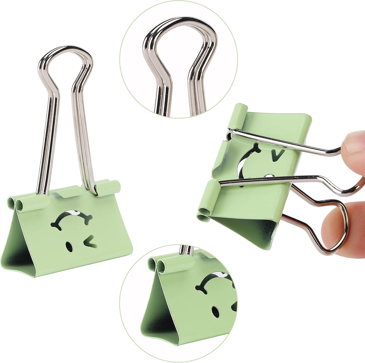 imageMr Pen Cute Binder Clips 80Pcs Assorted Colors and Sizes Medium and Small Office Supplies Cute Paper Clips