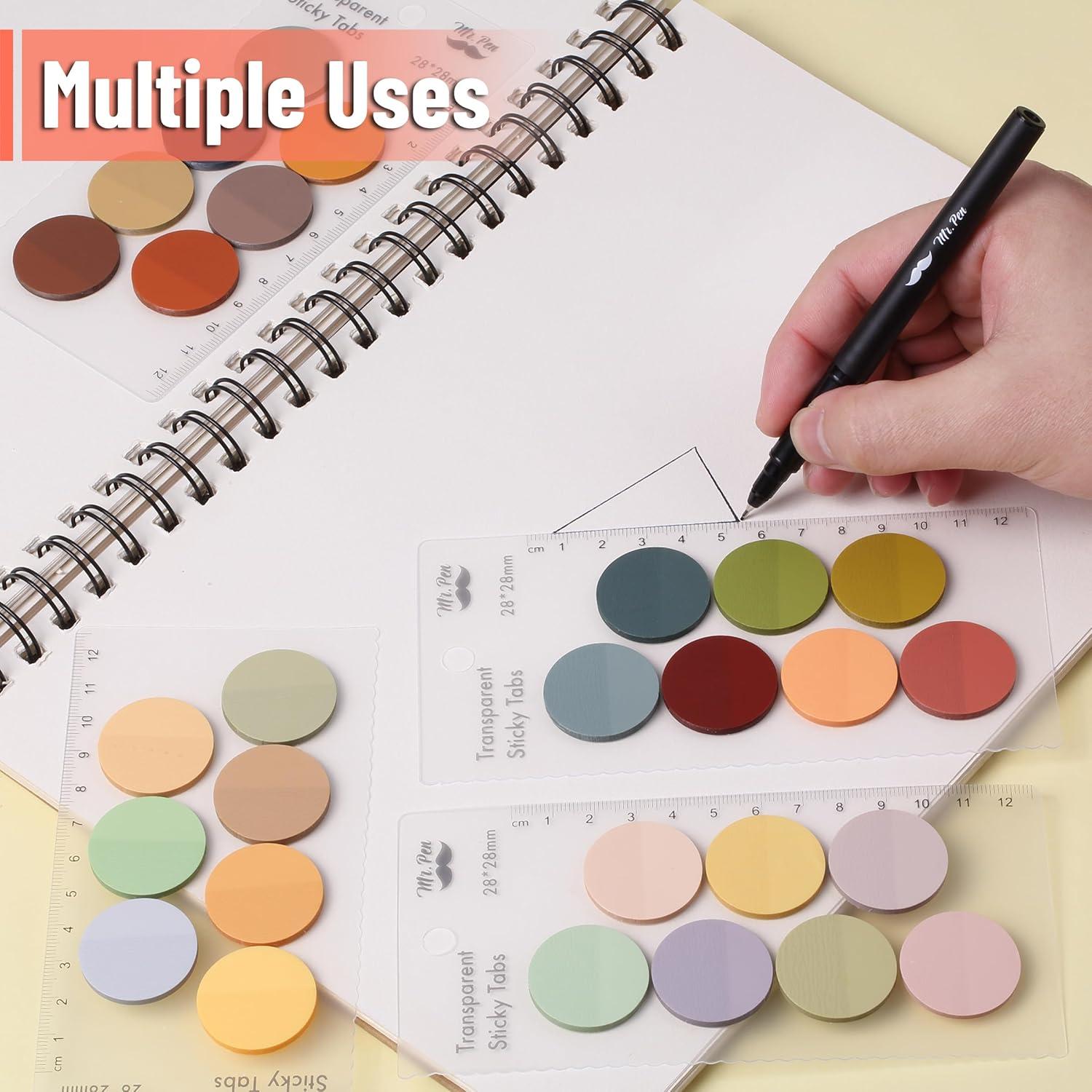 Mr. Pen- Transparent Sticky Notes, 560 Pcs, Assorted Colors, Round ...