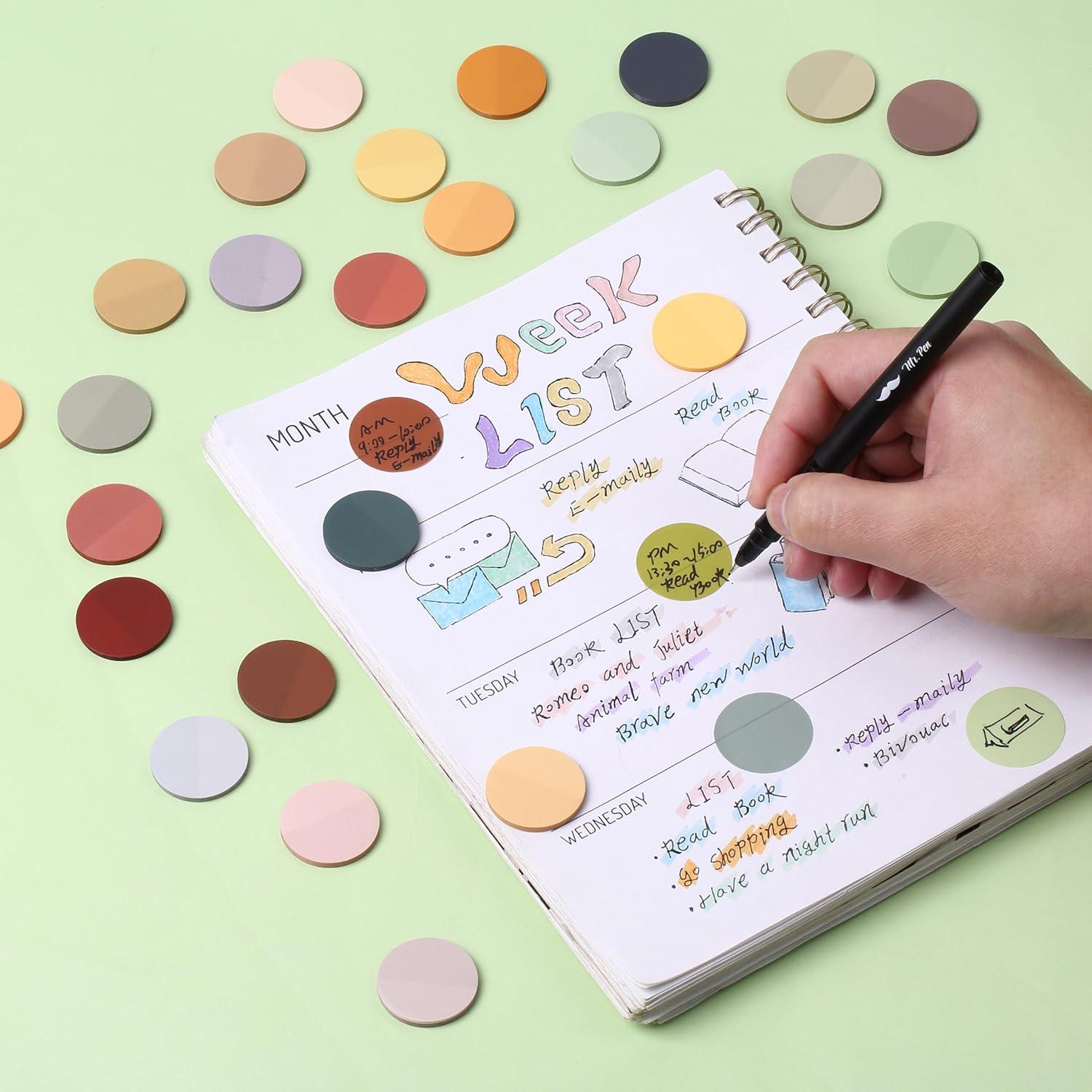 Round Notes Mr. Pen- Transparent Sticky Notes, 560 Pcs, Assorted Colors, Round ...