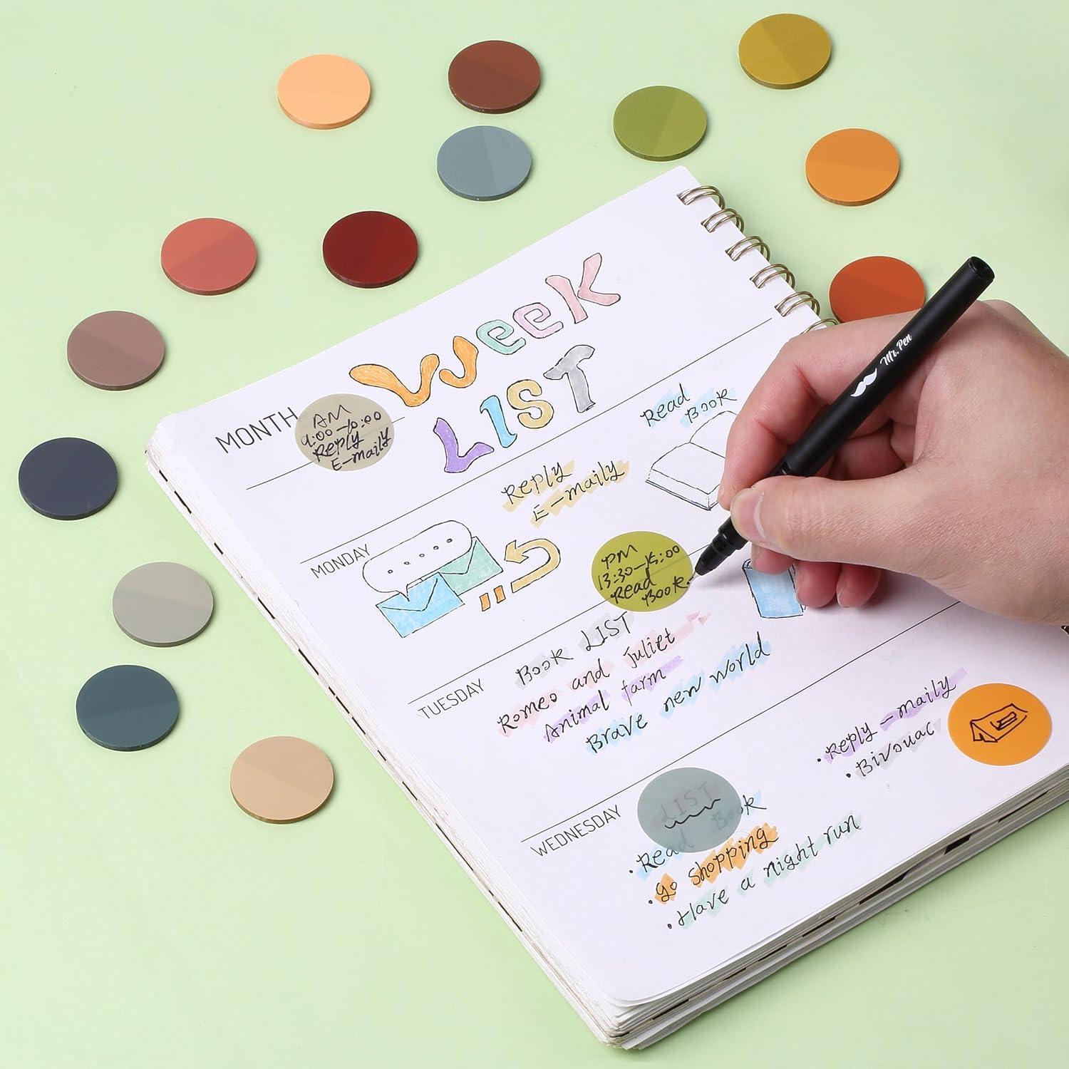 Mr. Pen- Transparent Sticky Notes, 560 Pcs, Assorted Colors, Round ...