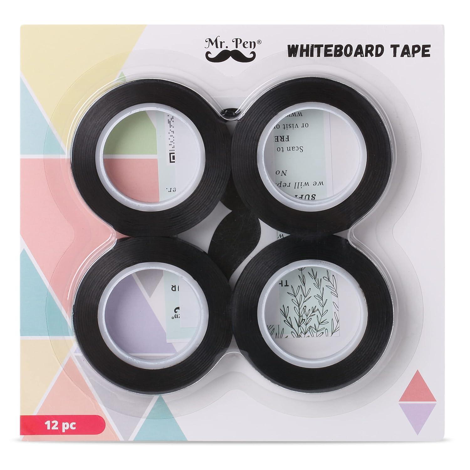 imageMr Pen Whiteboard Tape  8 Pack Assorted Colors Thin Dry Erase Board Accessories Chart ampamp Graphic TapeBlack