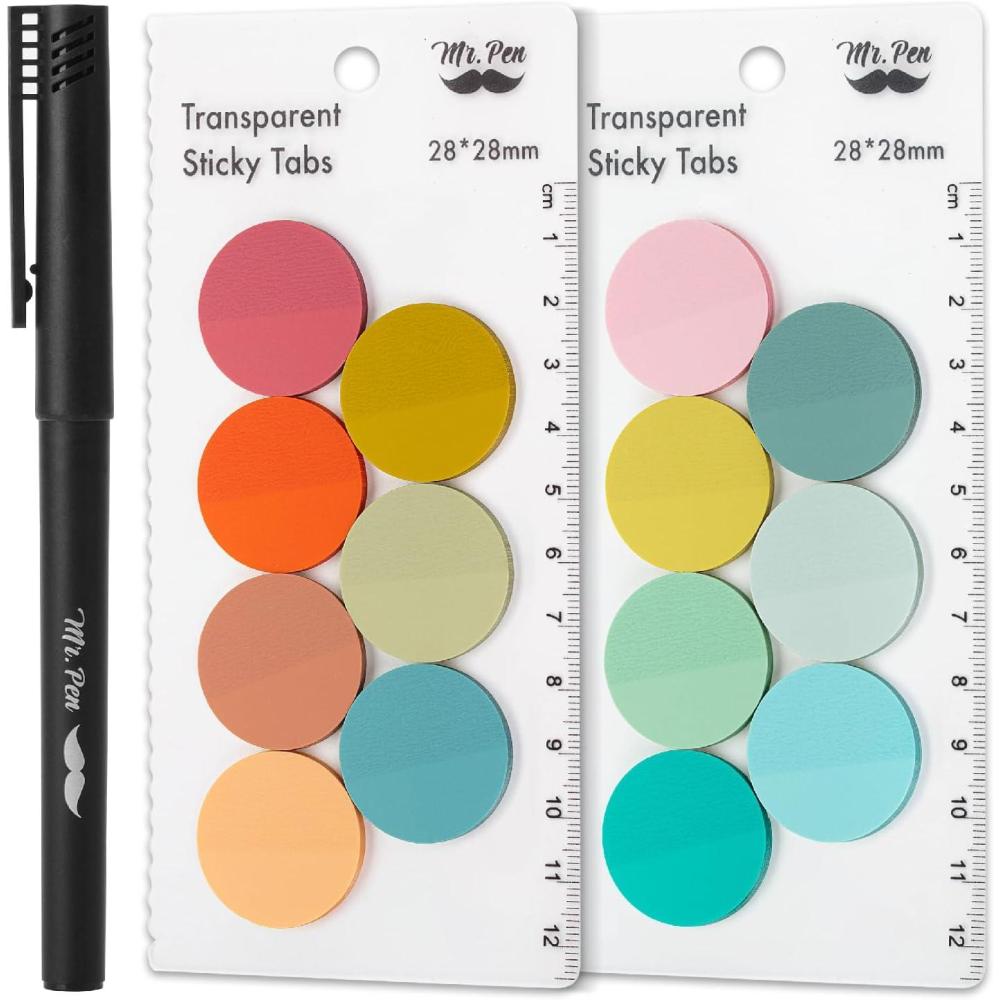 Mr. Pen- Transparent Sticky Notes, 560 Pcs, Assorted Colors, Round ...
