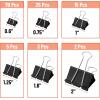 imageMr Pen Binder Clips 120 Pcs Assorted Sizes Black Medium Small Office Supplies Paper Clips