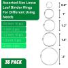 imageMr Pen Loose Leaf Binder Ring 30 Pack 2 Inches Silver Binder Rings Book Rings Metal Rings for Index Cards Rings for Flash Cards Index Card Rings Paper Rings Small Binder Ring Book RingSilver