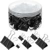 imageMr Pen Binder Clips 120 Pcs Assorted Sizes Black Medium Small Office Supplies Paper Clips