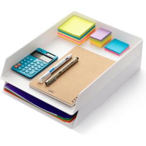 imageMr Pen Letter Tray Desk Organizer Plastic 2 Pack White File Organizer for Desk Paper Organizer for Desk Paper Holder for Desk White Desk Organizer Paper Tray Organizer Office Desk Organizers