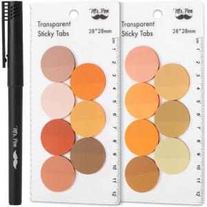 imageMr Pen Transparent Sticky Notes 560 Pcs Assorted Colors Round Translucent Sticky NotesGolden Harvest