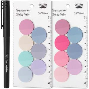 imageMr Pen Transparent Sticky Notes 560 Pcs Assorted Colors Round Translucent Sticky NotesLavender Shades