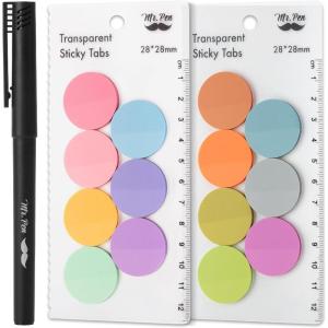 imageMr Pen Transparent Sticky Notes 560 Pcs Assorted Colors Round Translucent Sticky NotesMacaron