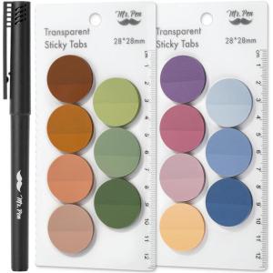 imageMr Pen Transparent Sticky Notes 560 Pcs Assorted Colors Round Translucent Sticky NotesOrganic Modern