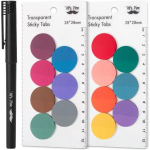imageMr Pen Transparent Sticky Notes 560 Pcs Assorted Colors Round Translucent Sticky NotesRetro