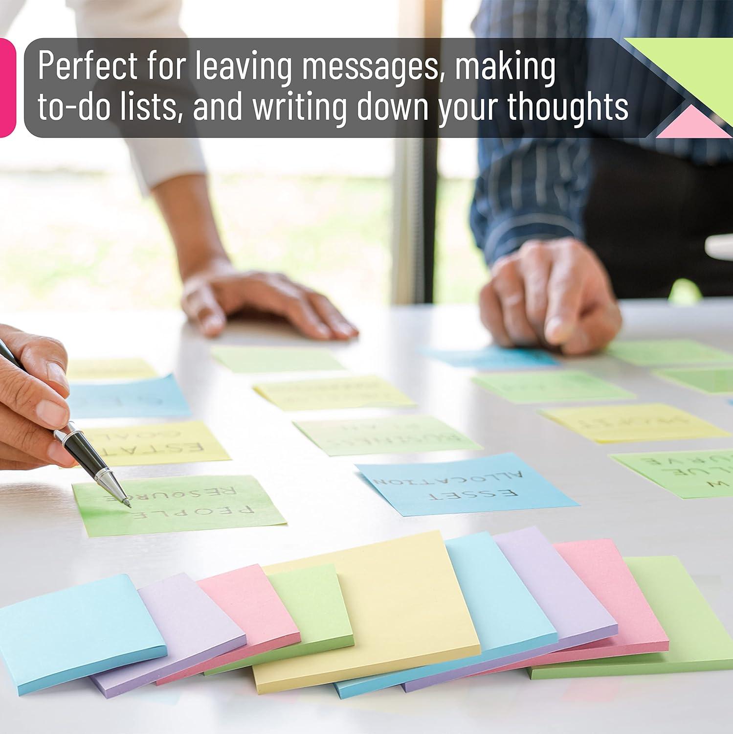 imageMr Pen Sticky Notes Set  Assorted Sizes 15 Pc Bright Colored Sticky PadsB Pastel