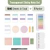 imageMr Pen Transparent Sticky Note Set 1000 Sheets Colorful Transparent Sticky Notes Set Bible Sticky Notes Clear Sticky Notes Transparent Bible Notes Transparent Sticky Notes for Bible Study