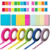 imageMr Pen Sticky Note and Tape Set Sticky Index Tabs Small Sticky Notes Highlighter Tape Colorful Sticky Tabs for Notebooks Mini Sticky Notes Highlighter Strips Page Markers