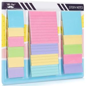 imageMr Pen Sticky Notes Set  Assorted Sizes 15 Pc Bright Colored Sticky PadsB Pastel