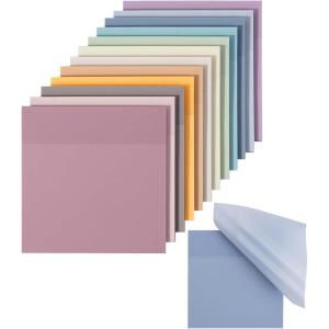 imageMr Pen Transparent Sticky Notes 3quotx3quot Neutral Tones 12 Pads 600 Sheets See Through Bulk Translucent ClearDreamy Pastel
