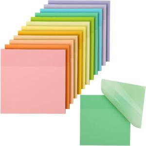 imageMr Pen Transparent Sticky Notes 3quotx3quot Neutral Tones 12 Pads 600 Sheets See Through Bulk Translucent ClearMacron Pastel