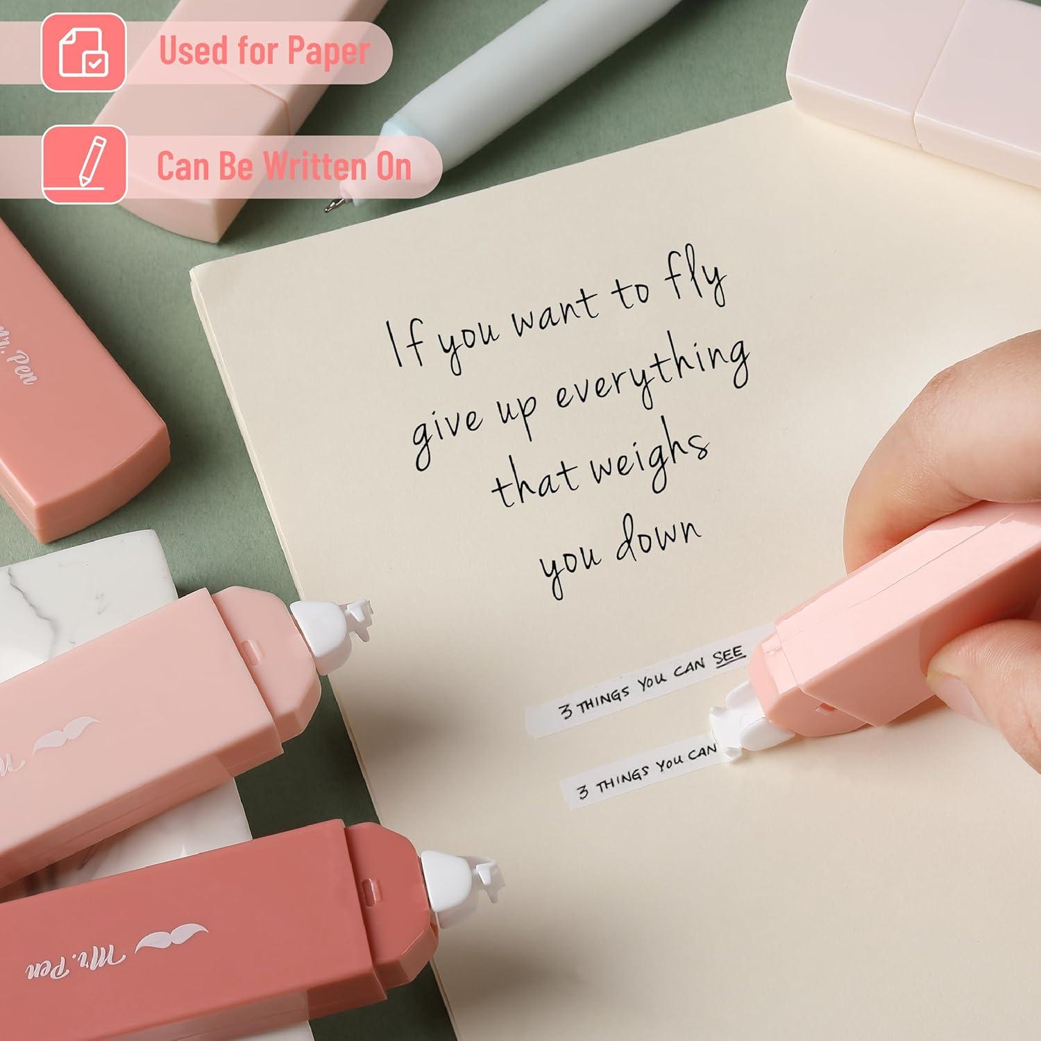 imageMr Pen Aesthetic Correction Tape 02quot x 197quot 12 pcs Pastel Colors Cute Correction TapeMocha Blush Barrel