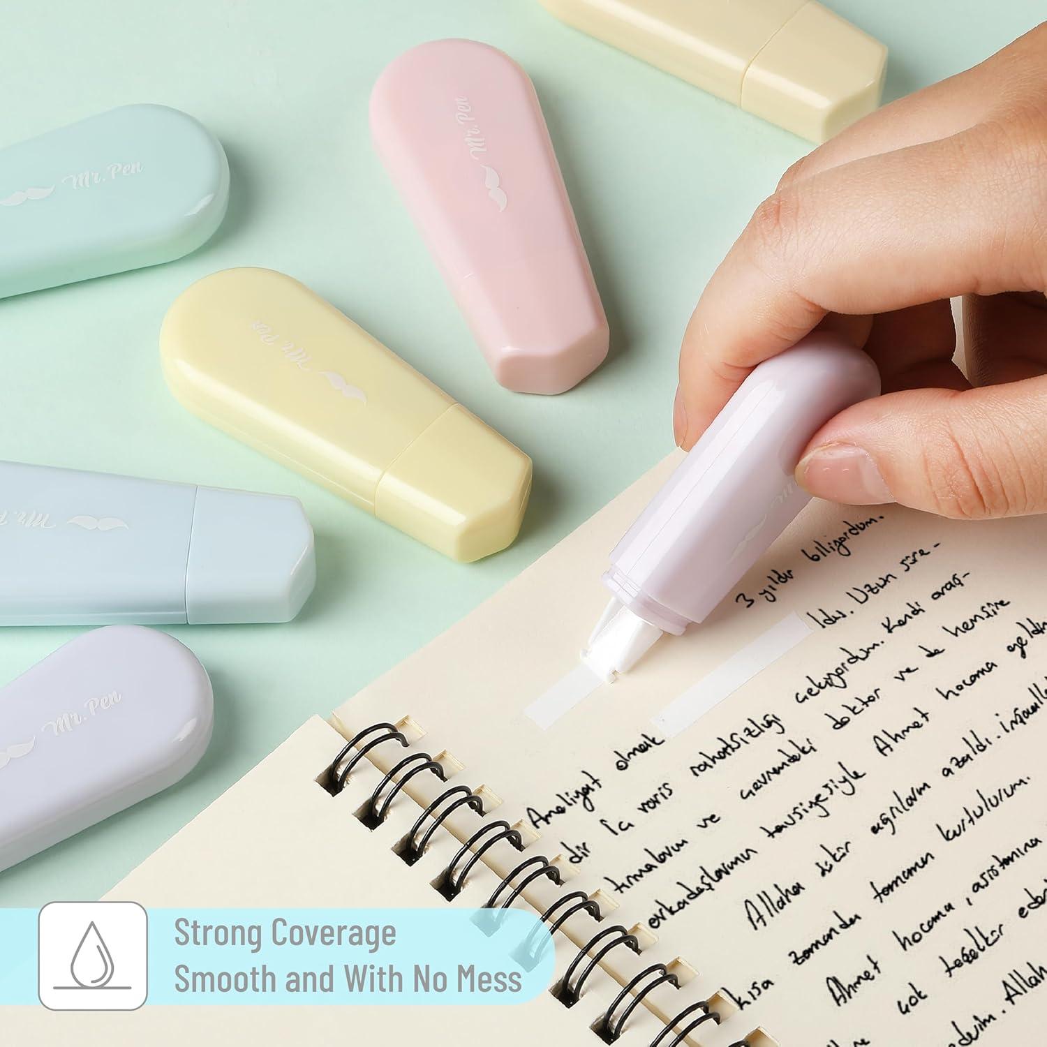 imageMr Pen Aesthetic Correction Tape 02quot x 197quot 12 pcs Pastel Colors Cute Correction TapePastel Barrel