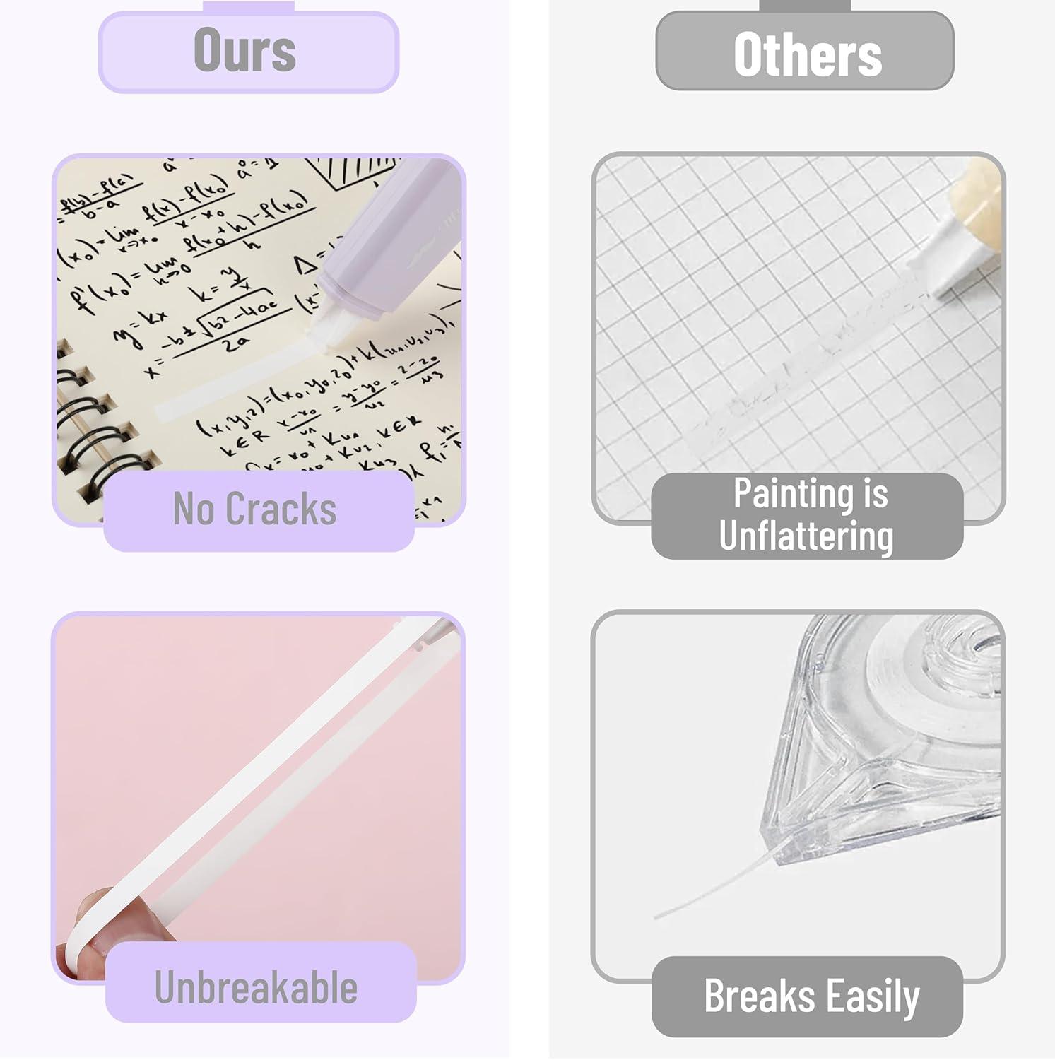 imageMr Pen Aesthetic Correction Tape 02quot x 197quot 12 pcs Pastel Colors Cute Correction TapePastel Barrel