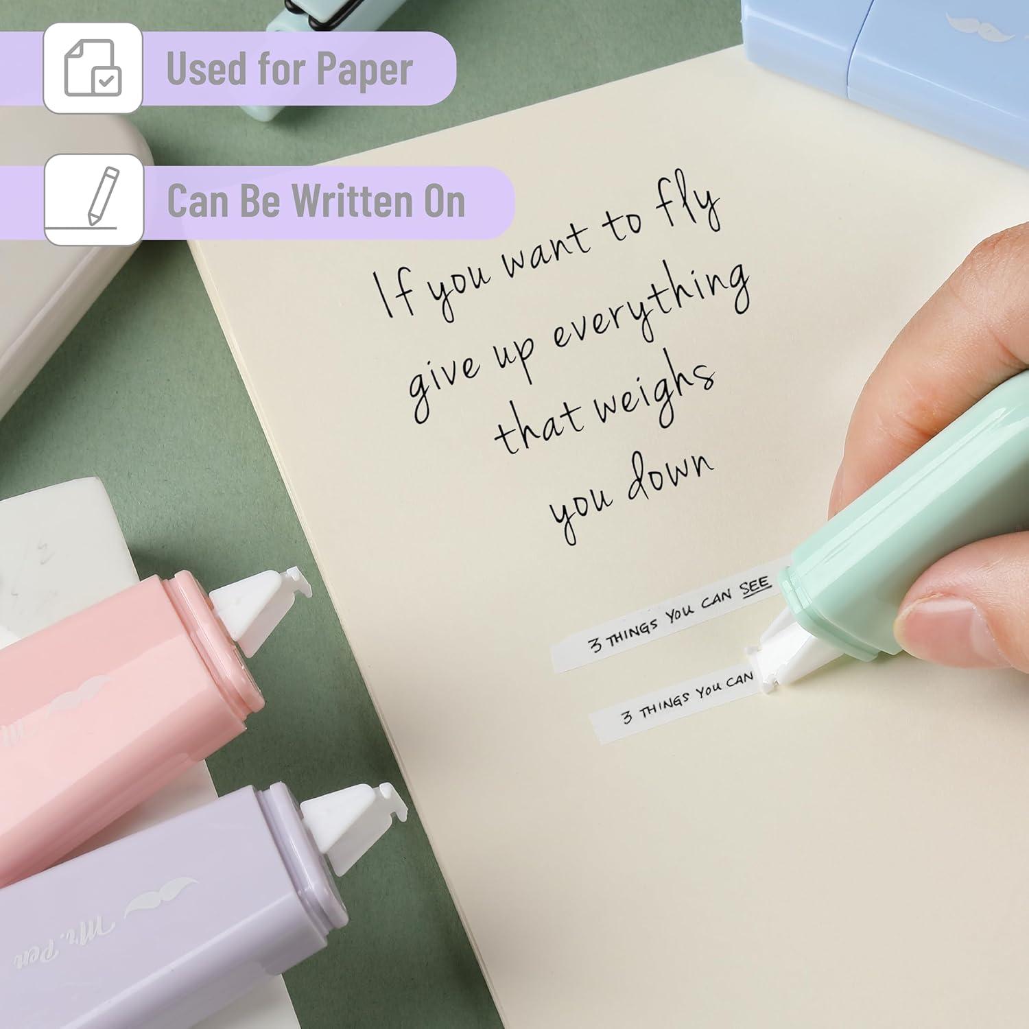 imageMr Pen Aesthetic Correction Tape 02quot x 197quot 12 pcs Pastel Colors Cute Correction TapePastel Barrel