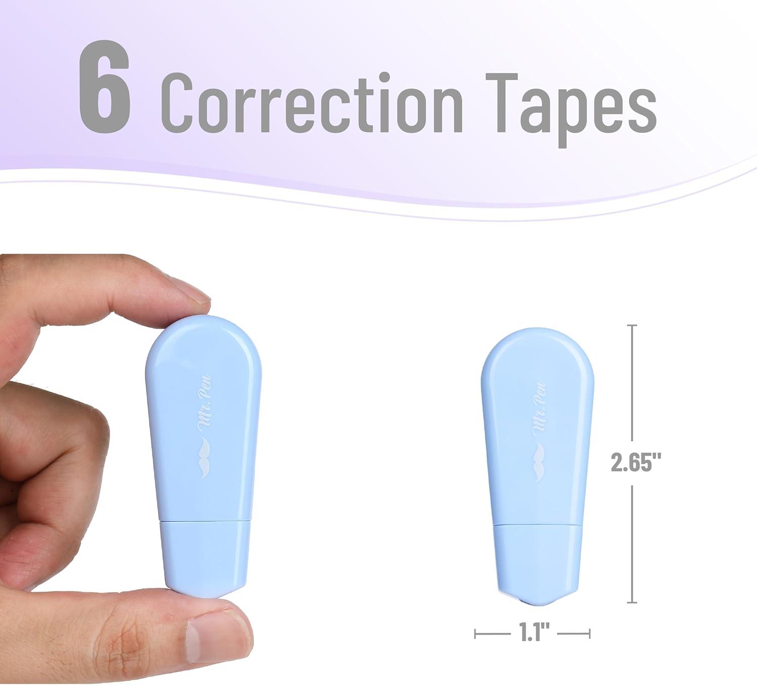 imageMr Pen Aesthetic Correction Tape 02quot x 197quot 12 pcs Pastel Colors Cute Correction TapePastel Barrel