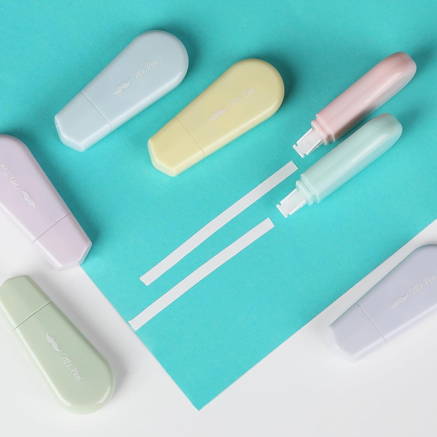 imageMr Pen Aesthetic Correction Tape 02quot x 197quot 12 pcs Pastel Colors Cute Correction TapePastel Barrel