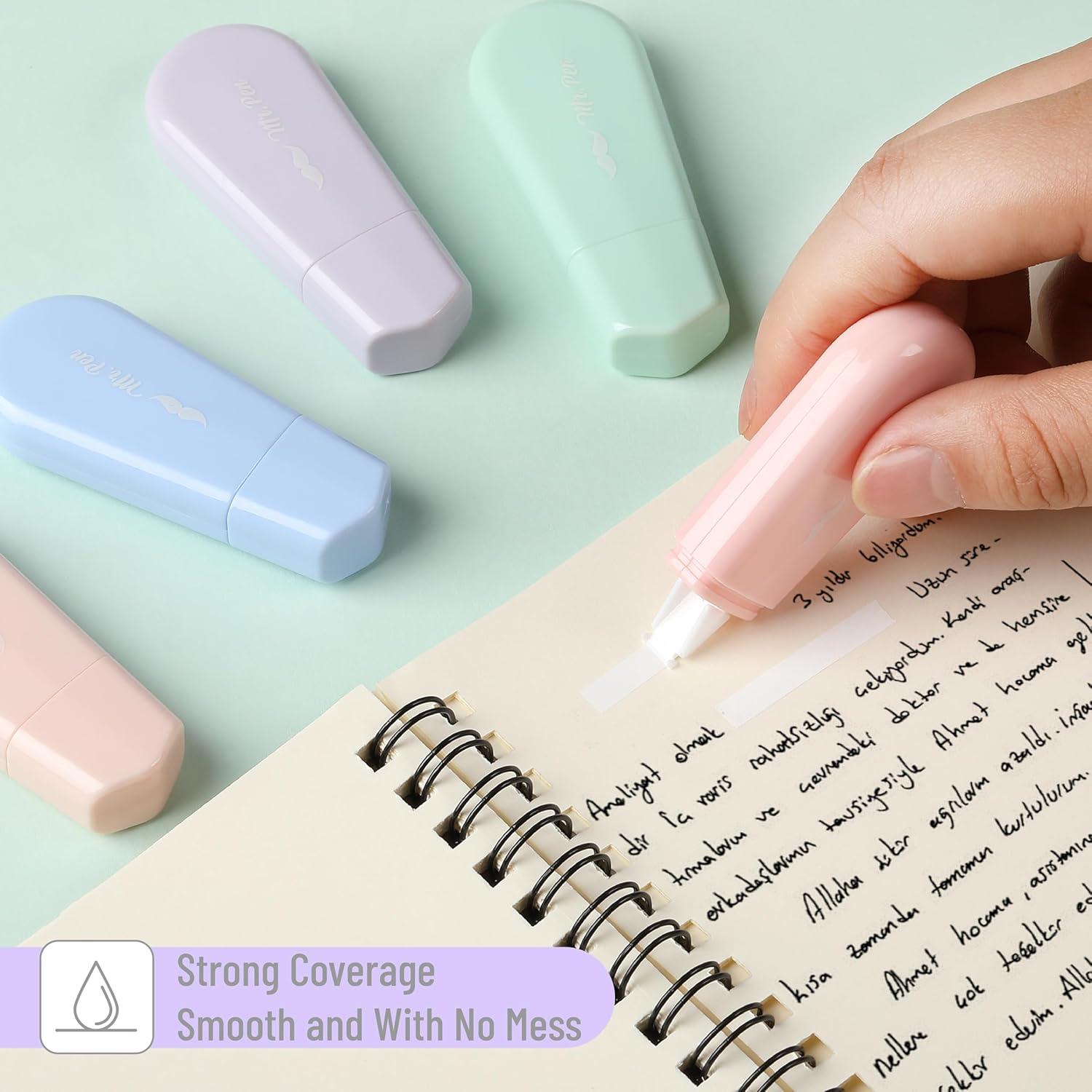 imageMr Pen Aesthetic Correction Tape 02quot x 197quot 12 pcs Pastel Colors Cute Correction TapePastel Barrel