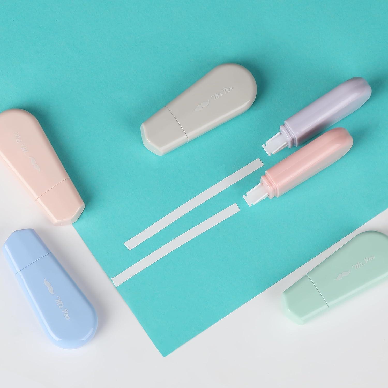 imageMr Pen Aesthetic Correction Tape 02quot x 197quot 12 pcs Pastel Colors Cute Correction TapePastel Barrel
