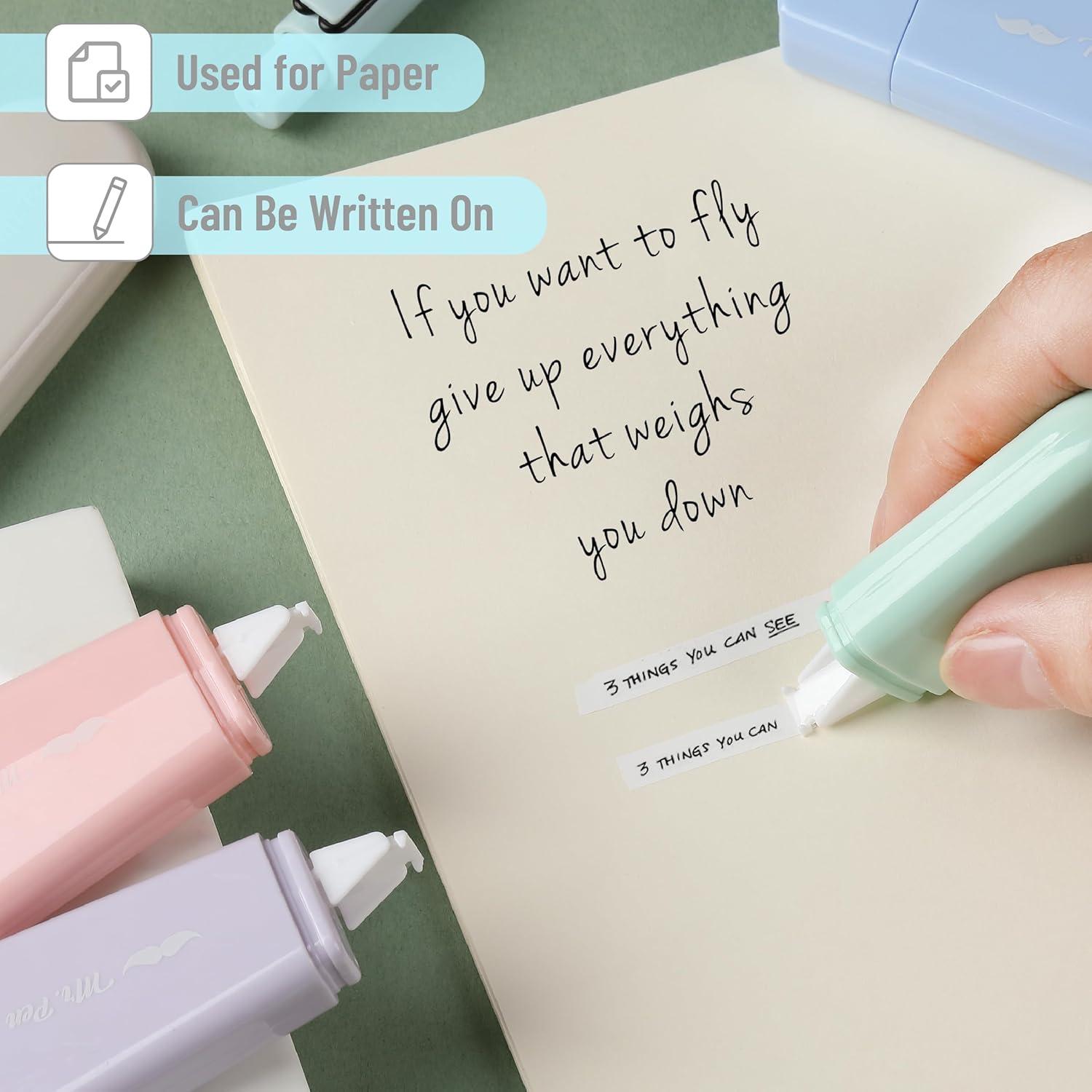 imageMr Pen Aesthetic Correction Tape 02quot x 197quot 12 pcs Pastel Colors Cute Correction TapePastel Barrel