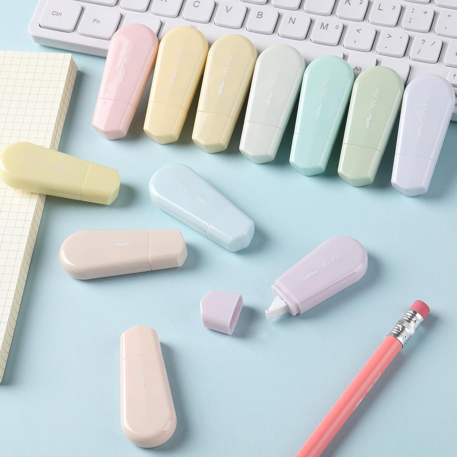 imageMr Pen Aesthetic Correction Tape 02quot x 197quot 12 pcs Pastel Colors Cute Correction TapePastel Barrel