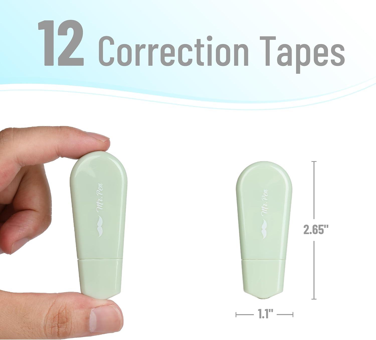 imageMr Pen Aesthetic Correction Tape 02quot x 197quot 12 pcs Pastel Colors Cute Correction TapePastel Barrel