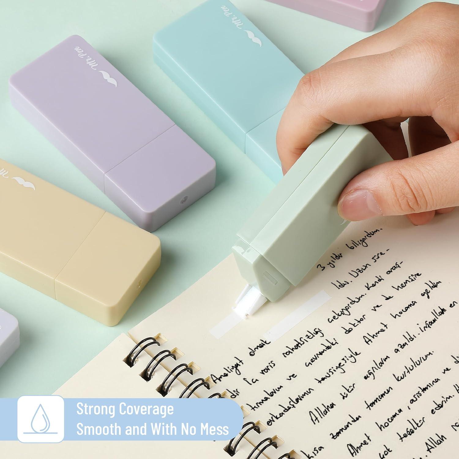 imageMr Pen Aesthetic Correction Tape 02quot x 236quot 6 pcs Pastel Colors Cute Correction TapePastel Barrel