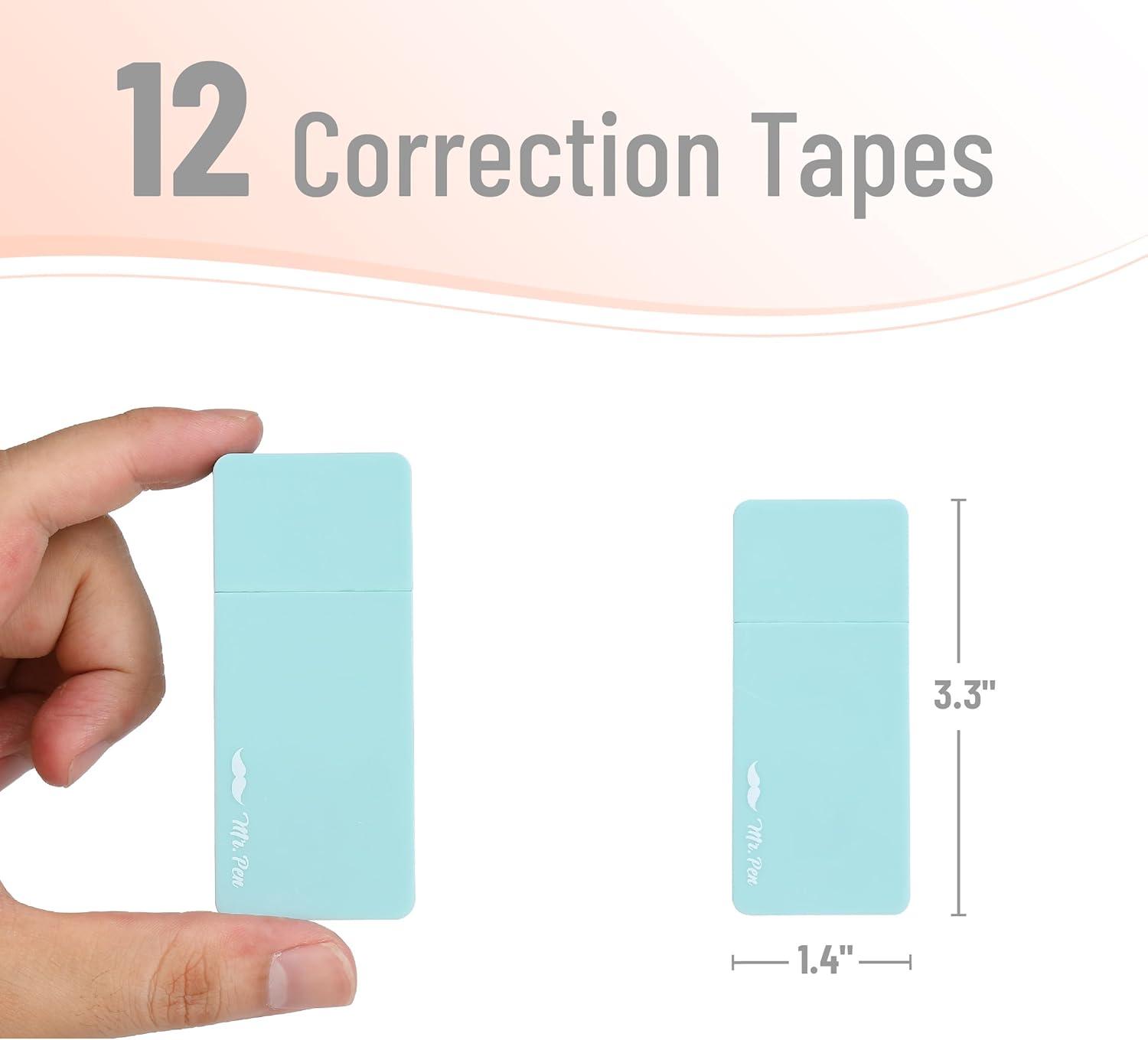 imageMr Pen Aesthetic Correction Tape 02quot x 236quot 6 pcs Pastel Colors Cute Correction TapePastel Barrel