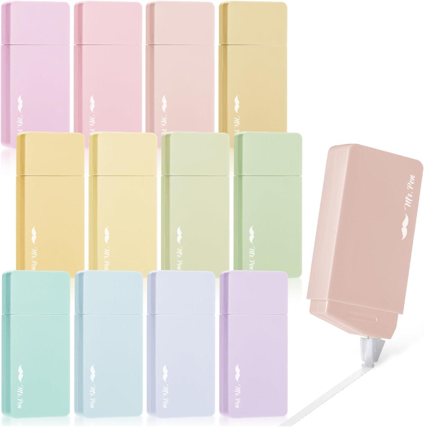 imageMr Pen Aesthetic Correction Tape 02quot x 236quot 6 pcs Pastel Colors Cute Correction TapePastel Barrel