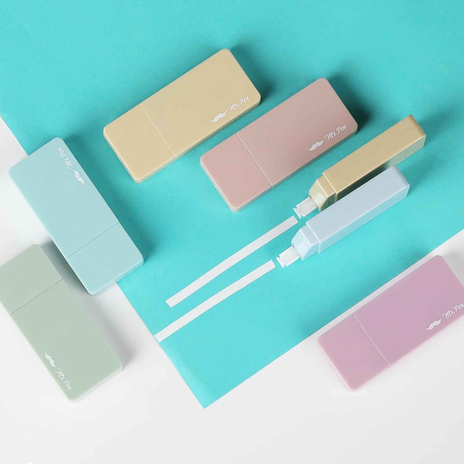 imageMr Pen Aesthetic Correction Tape 02quot x 236quot 6 pcs Pastel Colors Cute Correction TapePastel Barrel