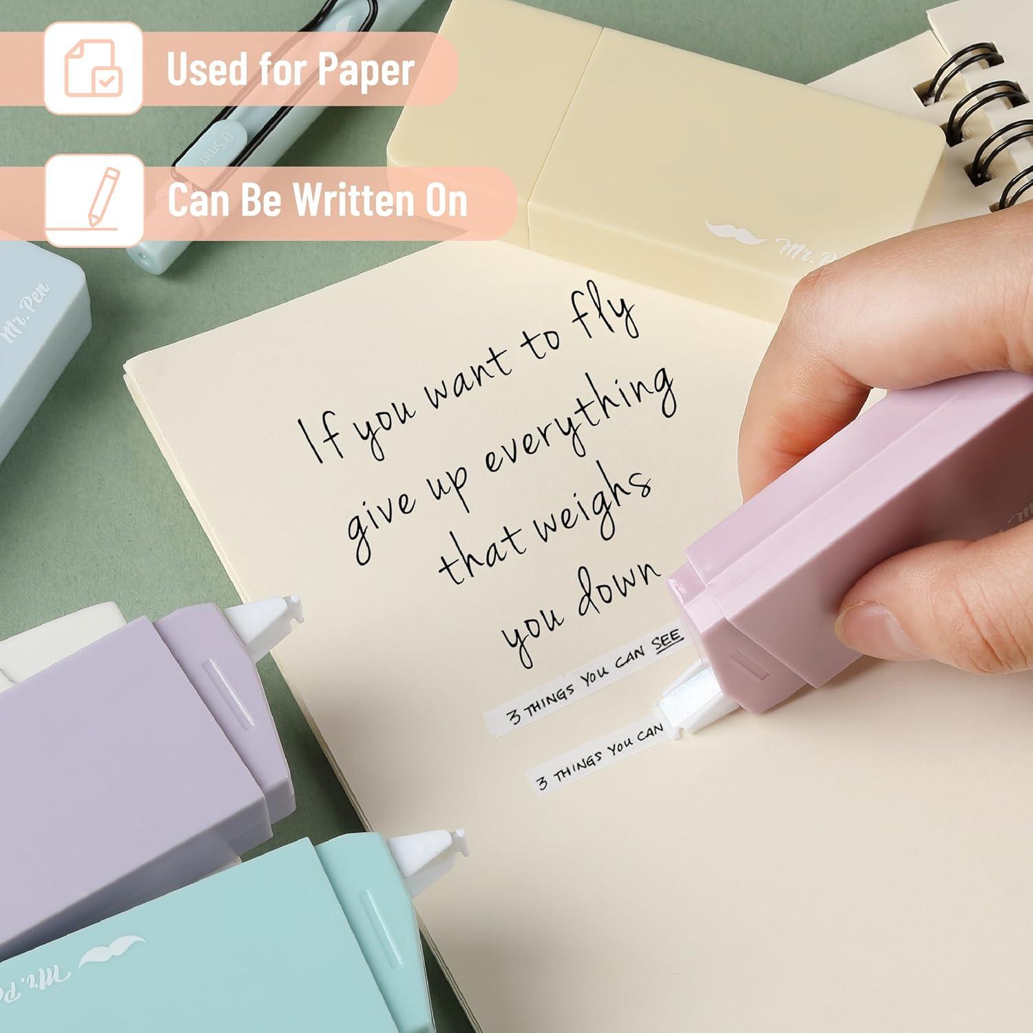 imageMr Pen Aesthetic Correction Tape 02quot x 236quot 6 pcs Pastel Colors Cute Correction TapePastel Barrel