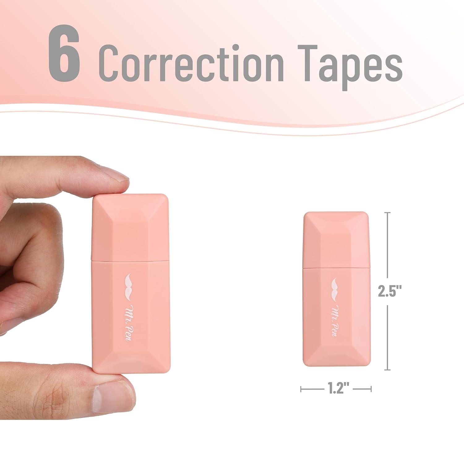 imageMr Pen Correction Tape 02quot x 236quot 12pcs Pastel Colors Cute Correction TapeMocha Blush Barrel