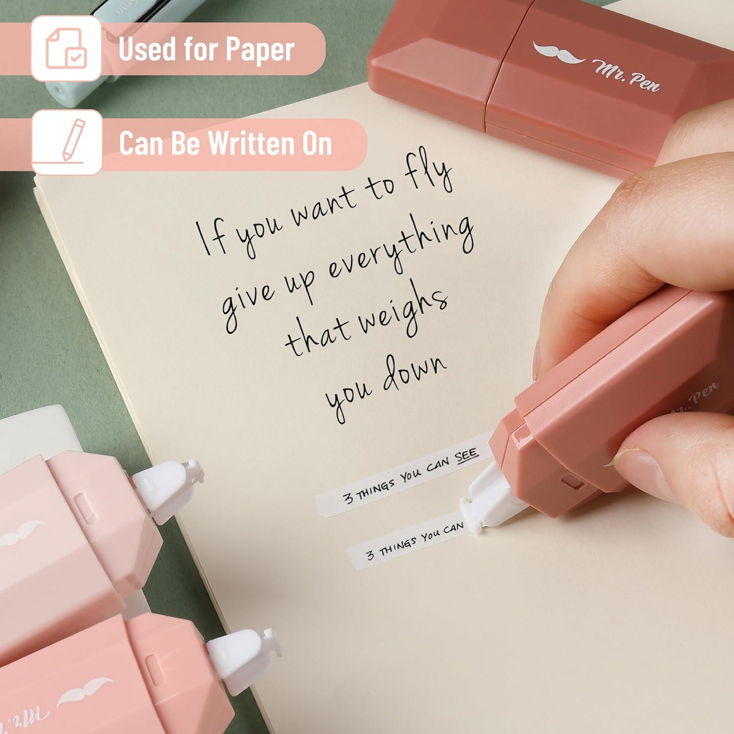 imageMr Pen Correction Tape 02quot x 236quot 12pcs Pastel Colors Cute Correction TapeMocha Blush Barrel