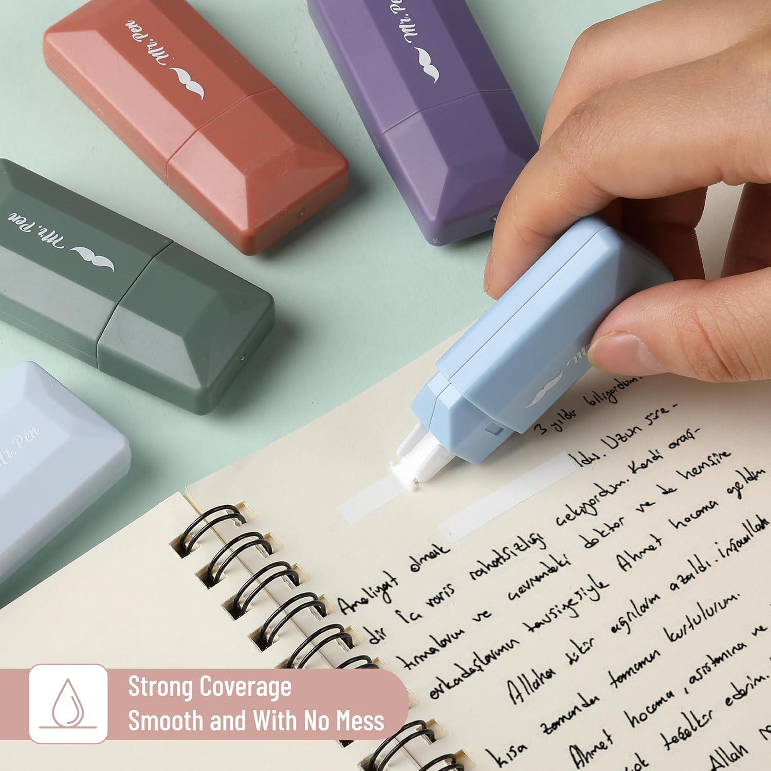 imageMr Pen Correction Tape 02quot x 236quot 12pcs Pastel Colors Cute Correction TapePastel Barrel